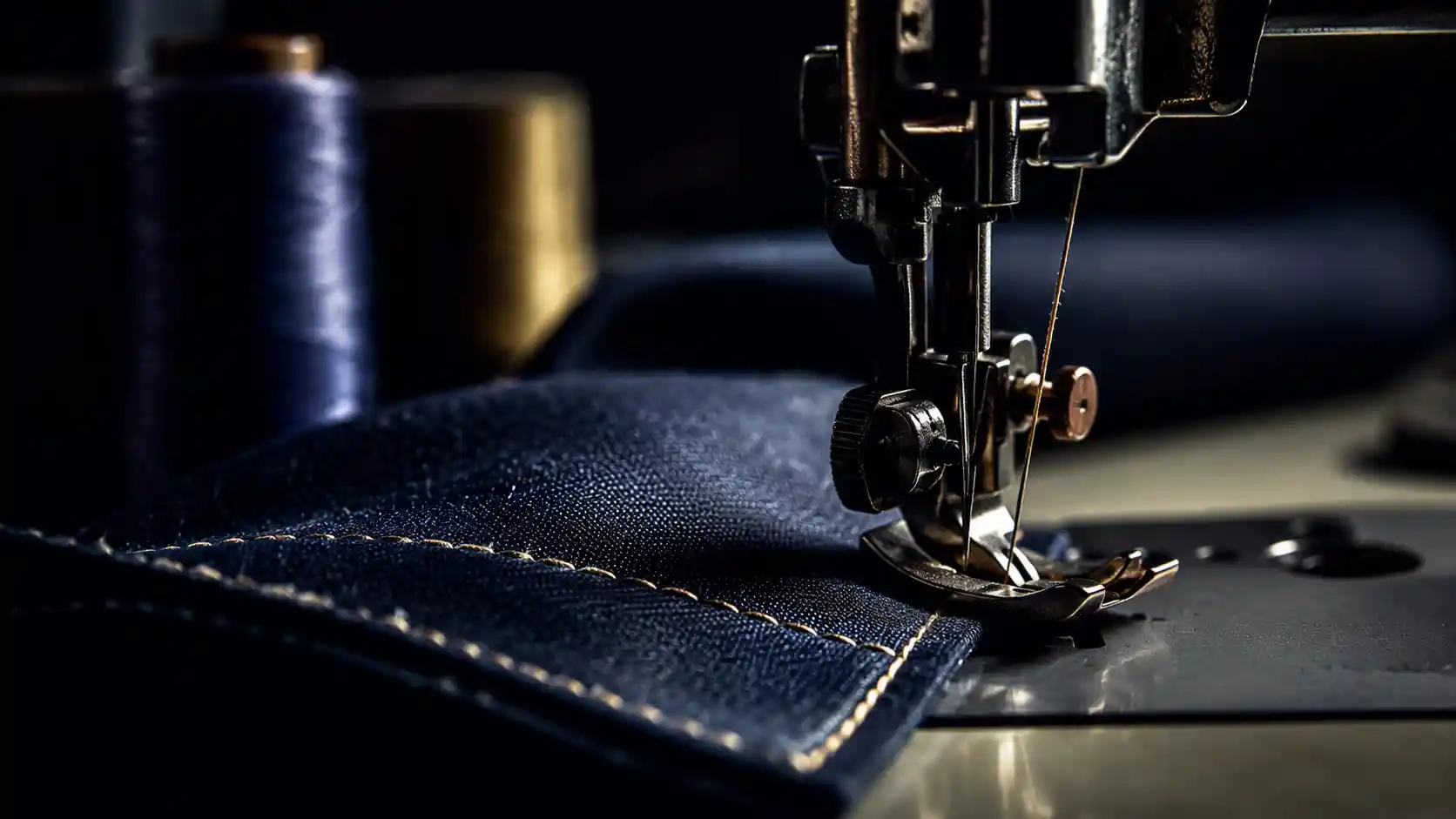 Close-up of precision garment stitching and textile craftsmanship