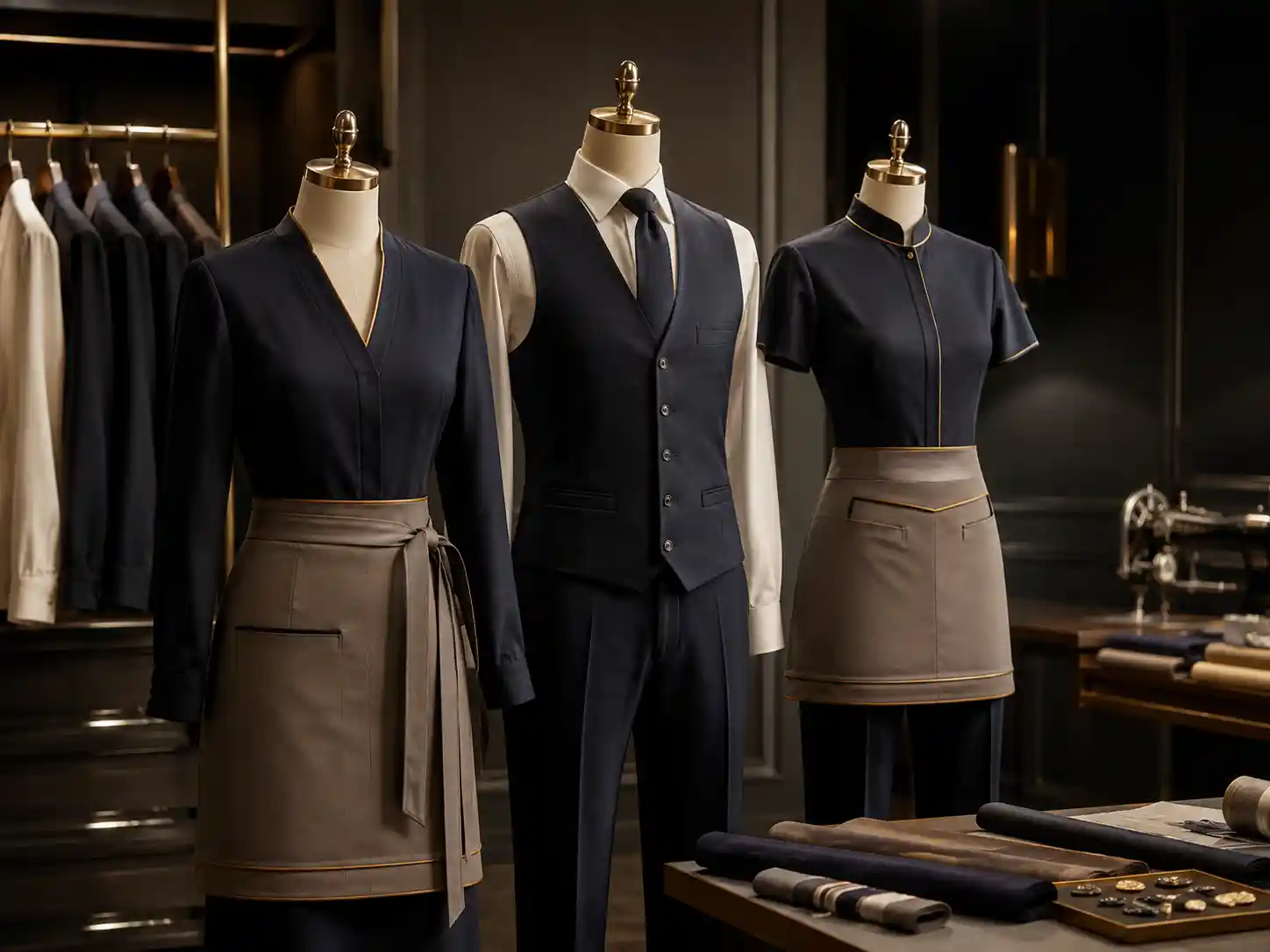 Premium hospitality uniforms for hotel and restaurant teams