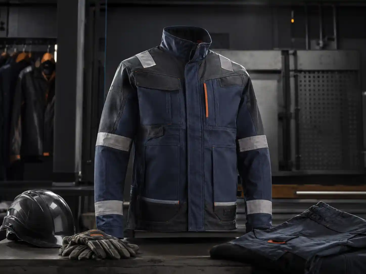 Industrial workwear and safety apparel with durable construction details